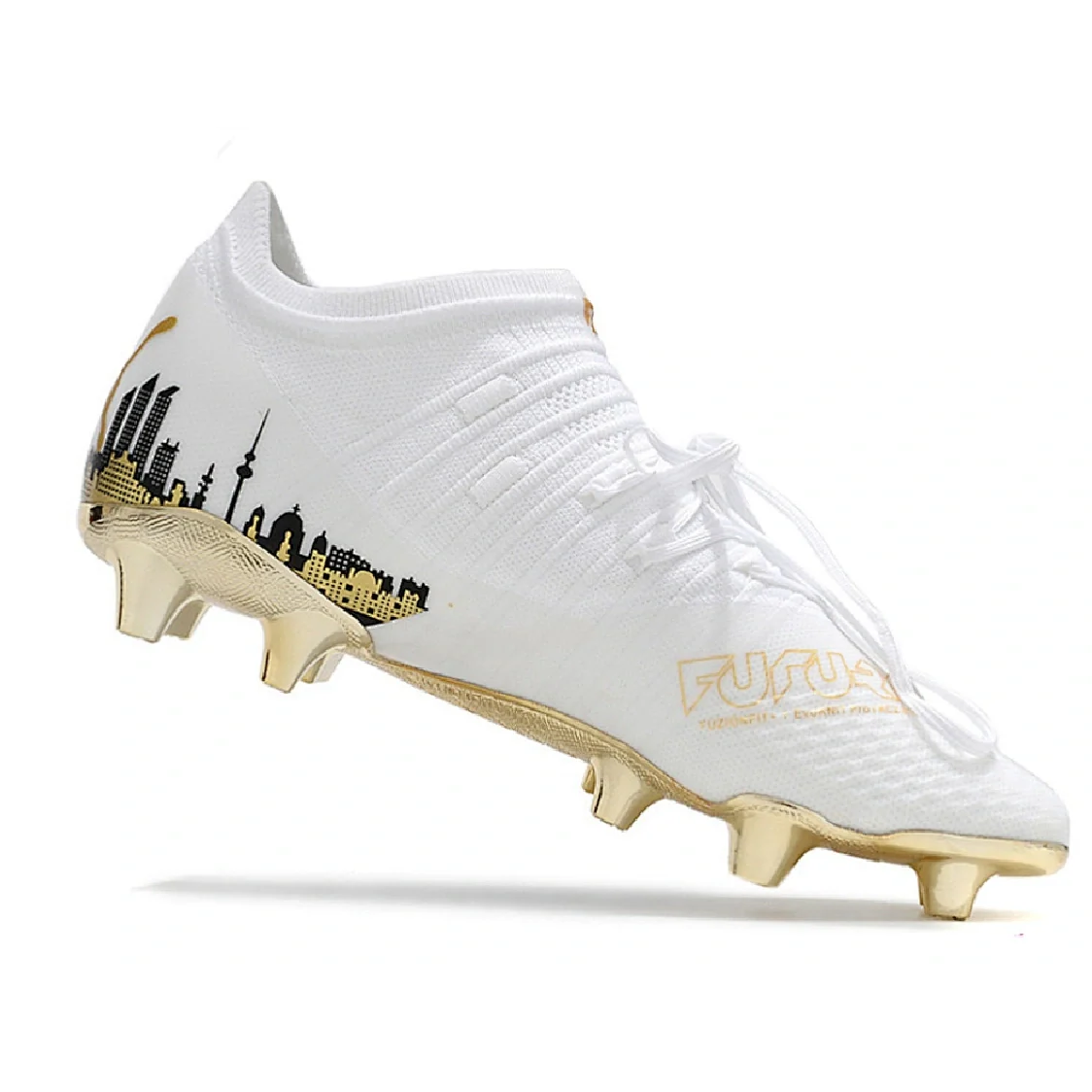 Puma Future Z1.3 White and Gold Firm Ground FG Football Boot