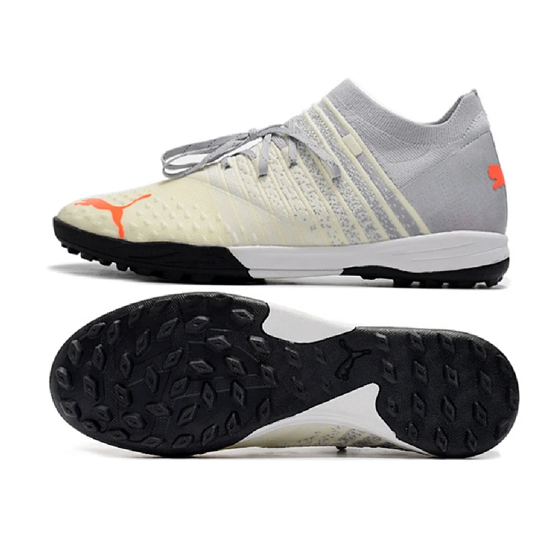 Puma Future Z 1.3 White and Gray Turf TF Football Boot