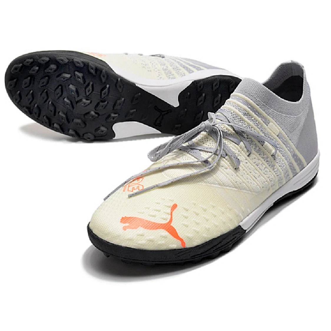 Puma Future Z 1.3 White and Gray Turf TF Football Boot