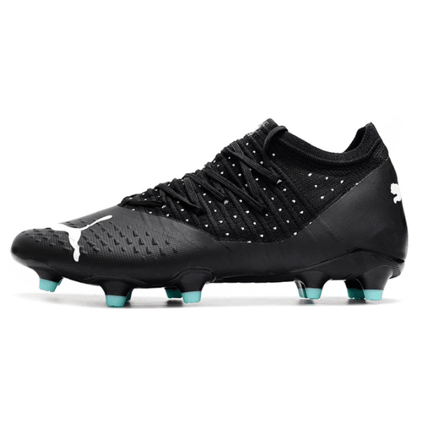 Botas de fútbol Puma Future Z 1.3 FG para terreno firme, color negro y azul claro