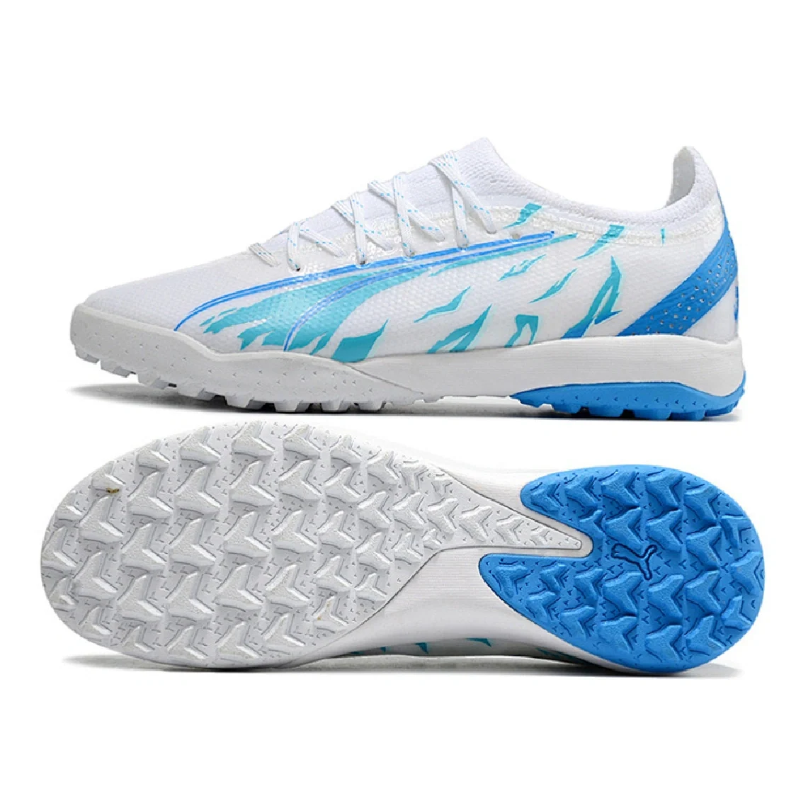 Puma Ultra Ultimate White and Blue Turf TF Football Boot