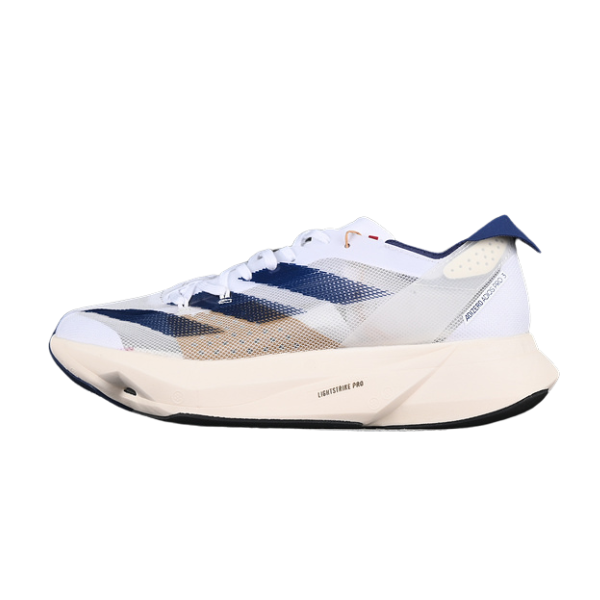 Adidas Adizero Adios Pro 3 White and Blue Running Shoes
