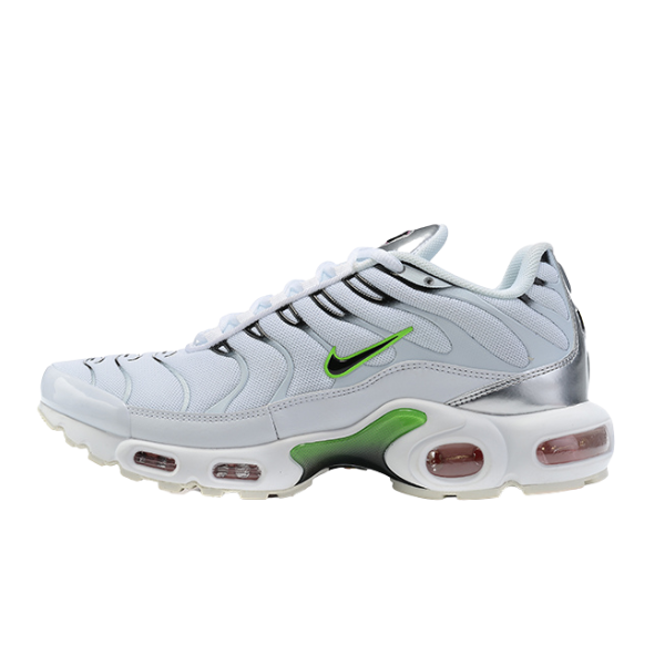 Nike Air Max Plus TN Zapatillas casuales blancas, plateadas y verdes