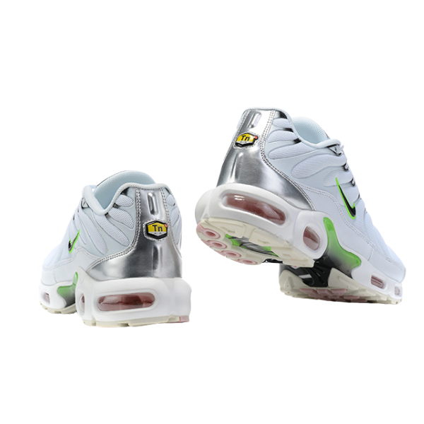 Nike Air Max Plus TN Zapatillas casuales blancas, plateadas y verdes