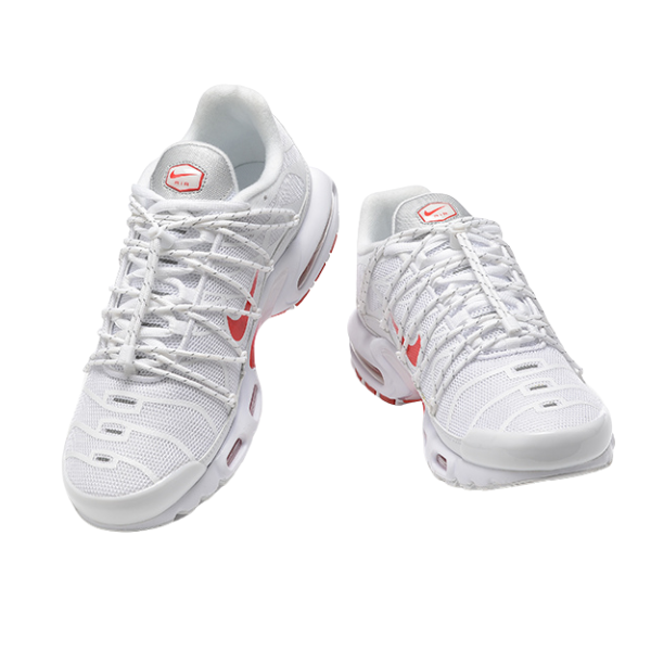 Zapatillas Nike Air Max Plus Utility blancas y rojas universitarias informales