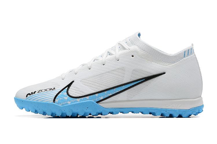 Nike Zoom Mercurial Vapor 15 Elite White and Blue Turf TF Football Boot