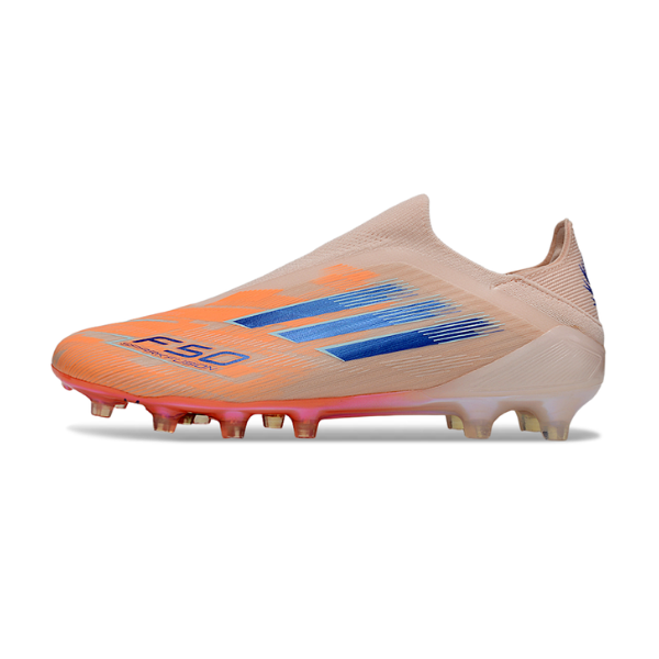Botas de fútbol Adidas F50 Elite Sparkfusion sin cordones Coral Blaze Pack FG para niños