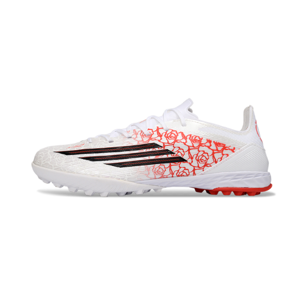 Botas de fútbol Adidas F50 Elite Lamine Yamal Pack Turf TF para niños, color blanco