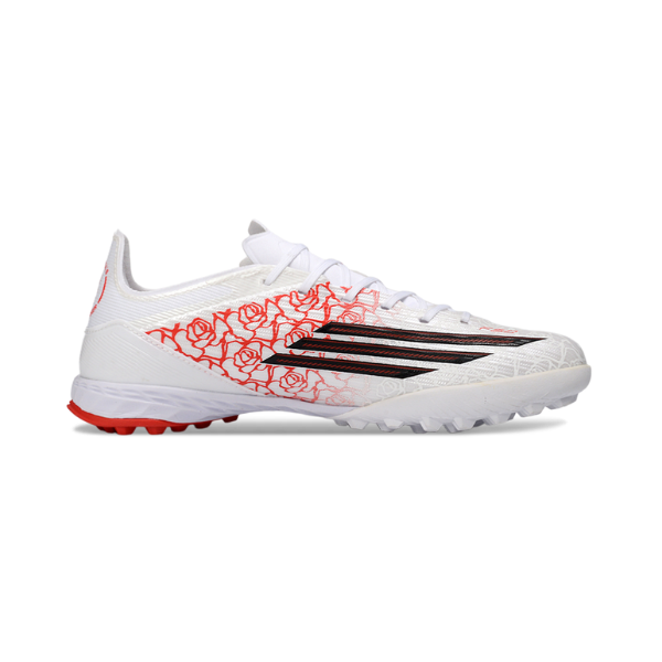 Botas de fútbol Adidas F50 Elite Lamine Yamal Pack Turf TF para niños, color blanco