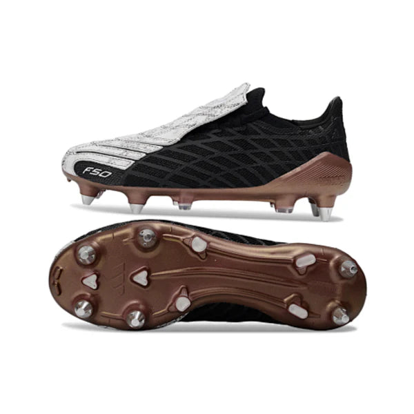 Adidas F50 Spider Black, White and Bronze Mixed Studs SG Football Boot