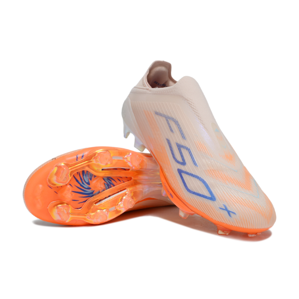 Botas de fútbol Adidas F50+ Elite sin cordones Sparkfusion Coral Blaze Pack Firm Ground FG para niños