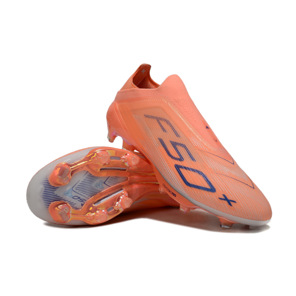 Botas de fútbol Adidas F50+ Laceless Elite Coral Blaze Pack Firm Ground FG para niños