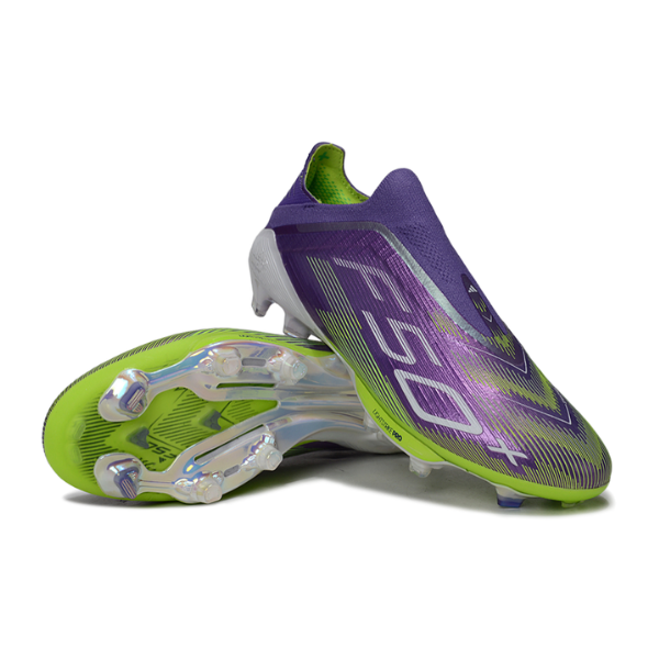 Botas de fútbol Adidas F50+ Elite sin cordones Radiant Blaze Pack Firm Ground FG para niños