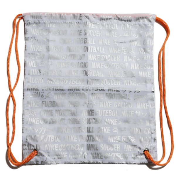 Bolsa para botas Nike plateada y naranja