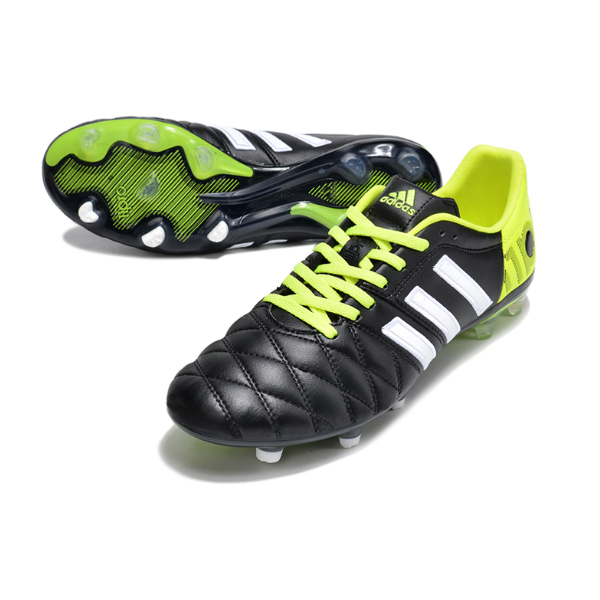 Adidas Adipure 11Pro Black and Green Firm Ground FG Football Boot