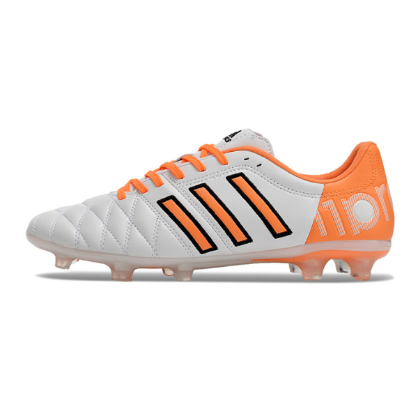 Botas de fútbol Adidas Adipure 11Pro Firm Ground FG, color blanco y naranja