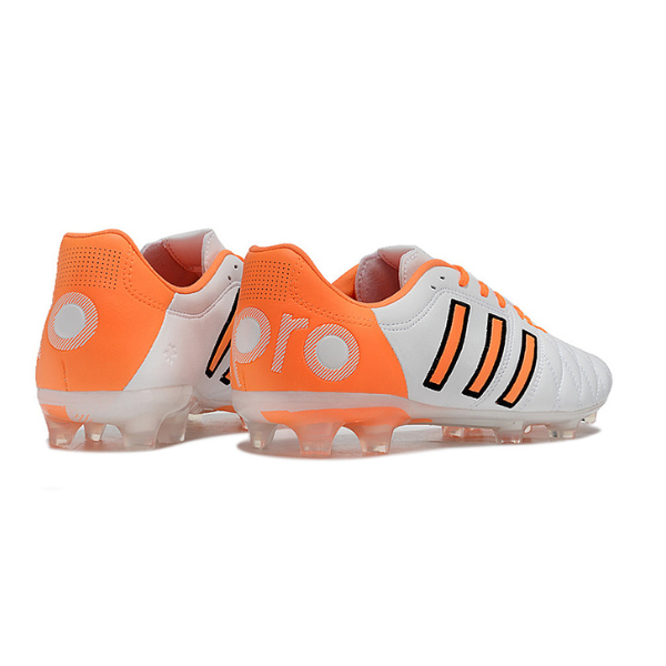 Botas de fútbol Adidas Adipure 11Pro Firm Ground FG, color blanco y naranja