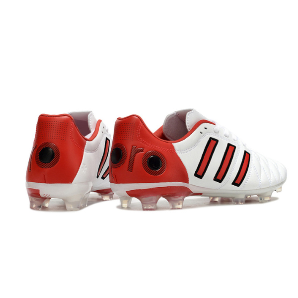 Botas de fútbol Adidas Adipure 11Pro FG para terreno firme, color blanco y rojo