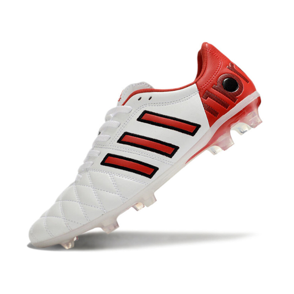 Botas de fútbol Adidas Adipure 11Pro FG para terreno firme, color blanco y rojo