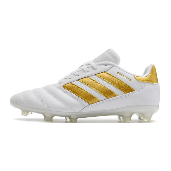 Botas de fútbol Adidas Copa Icon.1 FG para terreno firme, color blanco y amarillo