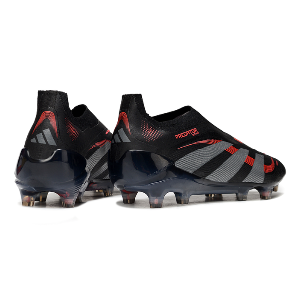 Adidas Predator 25 Elite Laceless Black and Red Firm Ground FG Football Boot