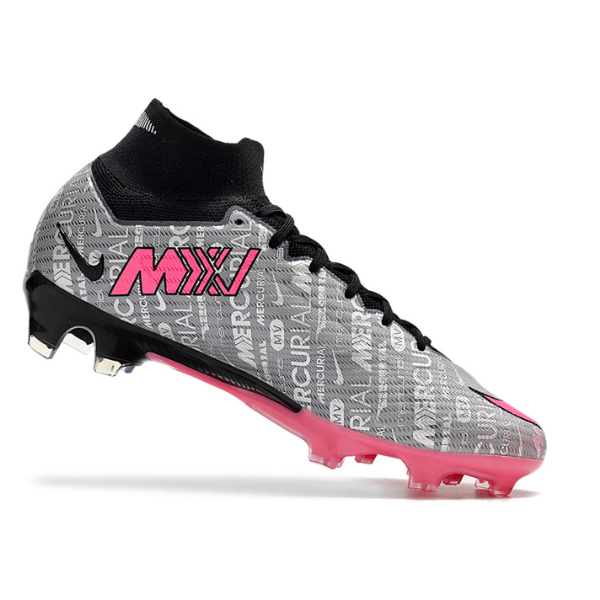 Botas de fútbol Nike Zoom Mercurial Superfly 9 Elite FG para terreno firme, color gris y rosa