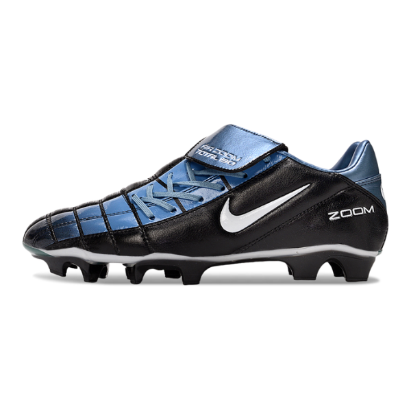 Botas de fútbol Nike Air Zoom Total 90 III para terreno firme, color negro y azul