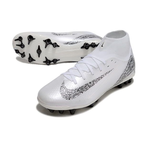 Botas de fútbol Nike Air Zoom Mercurial Superfly 10 Academy AG para césped artificial, color blanco y negro