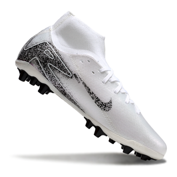 Botas de fútbol Nike Air Zoom Mercurial Superfly 10 Academy AG para césped artificial, color blanco y negro