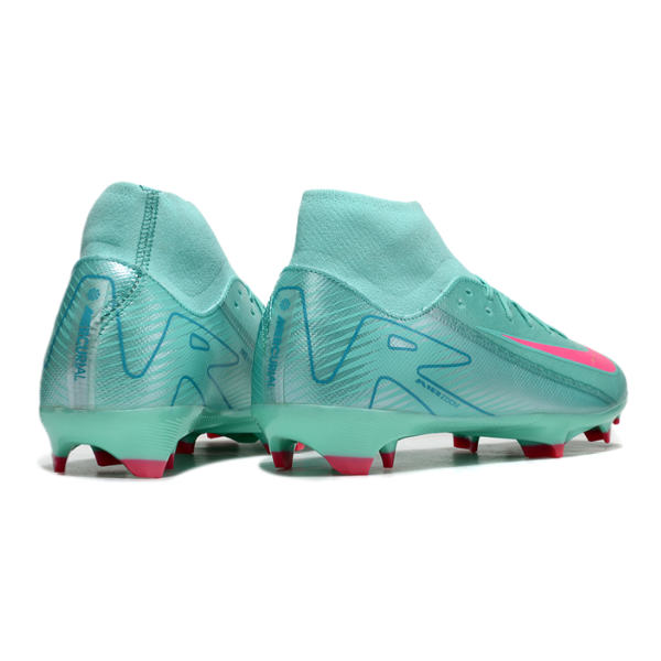 Botas de fútbol Nike Air Zoom Mercurial Superfly 10 Academy AG para césped artificial azul claro y rosa