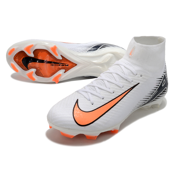 Nike Air Zoom Mercurial Superfly 10 Elite White Black and Orange Firm Ground FG Football Boot
