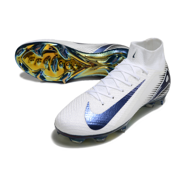 Botas de fútbol Nike Air Zoom Mercurial Superfly 10 Elite FG para terreno firme, color blanco y verde