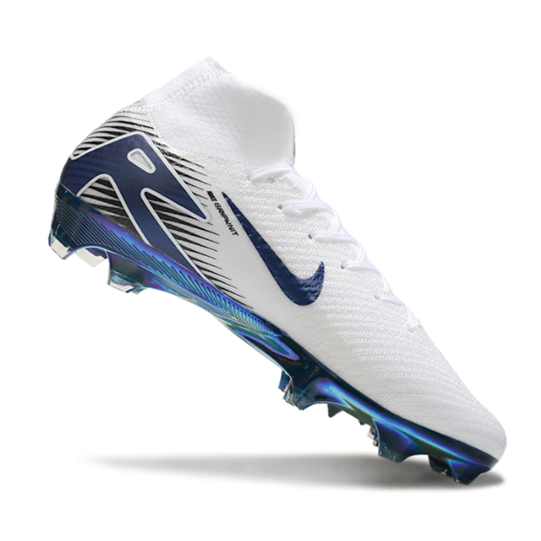 Botas de fútbol Nike Air Zoom Mercurial Superfly 10 Elite FG para terreno firme, color blanco y verde