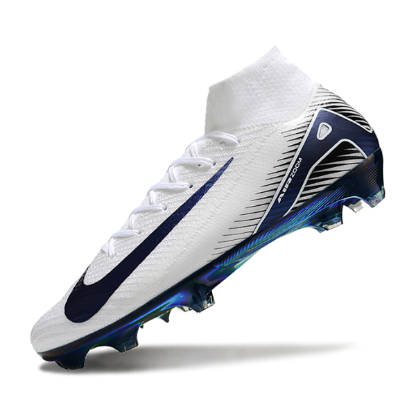 Botas de fútbol Nike Air Zoom Mercurial Superfly 10 Elite FG para terreno firme, color blanco y verde