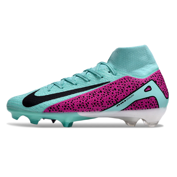Botas de fútbol Nike Air Zoom Mercurial Superfly 10 Elite azul y morado para terreno firme FG