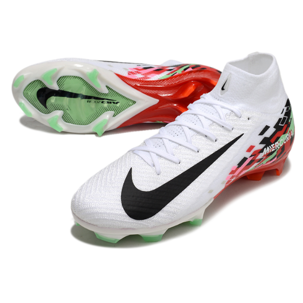 Nike Air Zoom Mercurial Superfly 10 Elite White Red and Black Firm Ground FG Football Boot