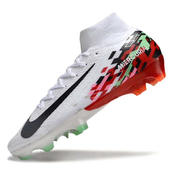 Nike Air Zoom Mercurial Superfly 10 Elite White Red and Black Firm Ground FG Football Boot