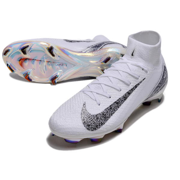 Nike Air Zoom Mercurial Superfly 10 Elite White and Black Firm Ground FG Football Boot