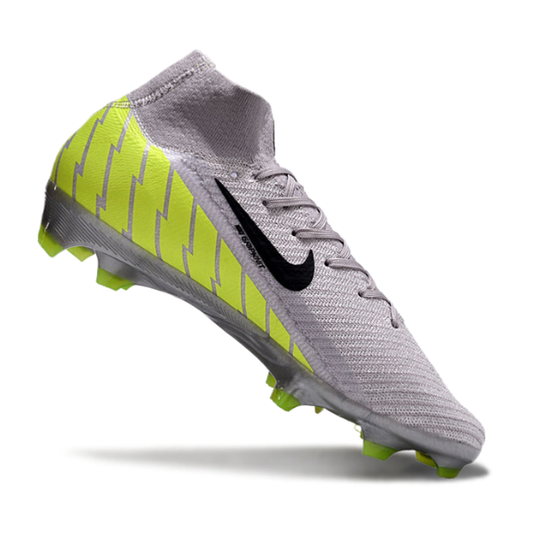 Nike Air Zoom Mercurial Superfly 10 Elite Gray and Green Firm Ground FG Football Boot
