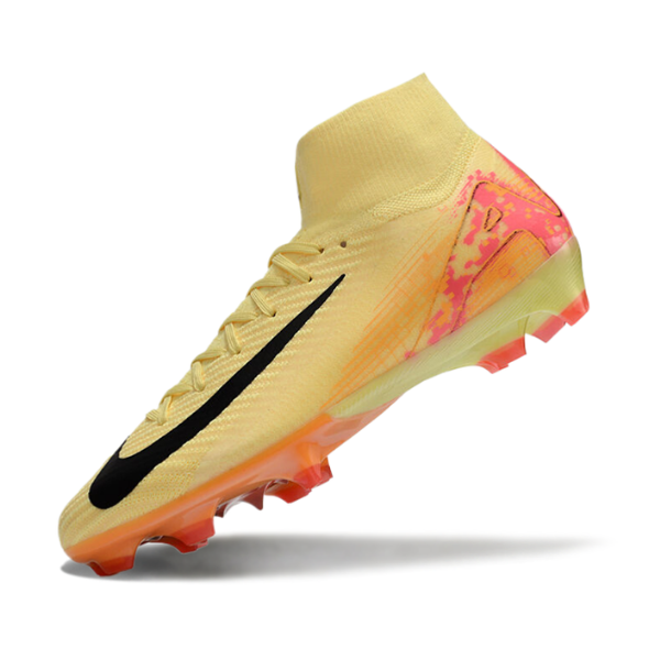 Botas de fútbol Nike Air Zoom Mercurial Superfly 10 Elite, color amarillo y naranja, para terreno firme FG