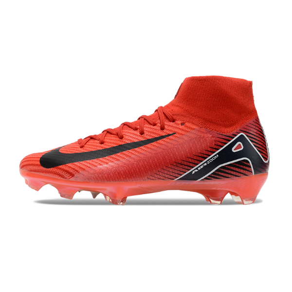 Botas de fútbol Nike Air Zoom Mercurial Superfly 10 Elite FG para terreno firme, color rojo y negro