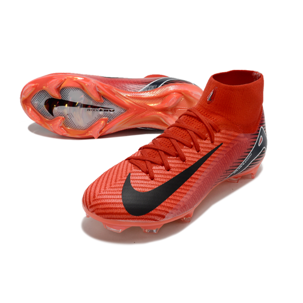 Botas de fútbol Nike Air Zoom Mercurial Superfly 10 Elite FG para terreno firme, color rojo y negro