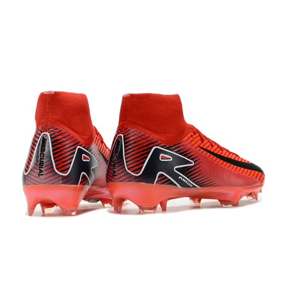 Botas de fútbol Nike Air Zoom Mercurial Superfly 10 Elite FG para terreno firme, color rojo y negro
