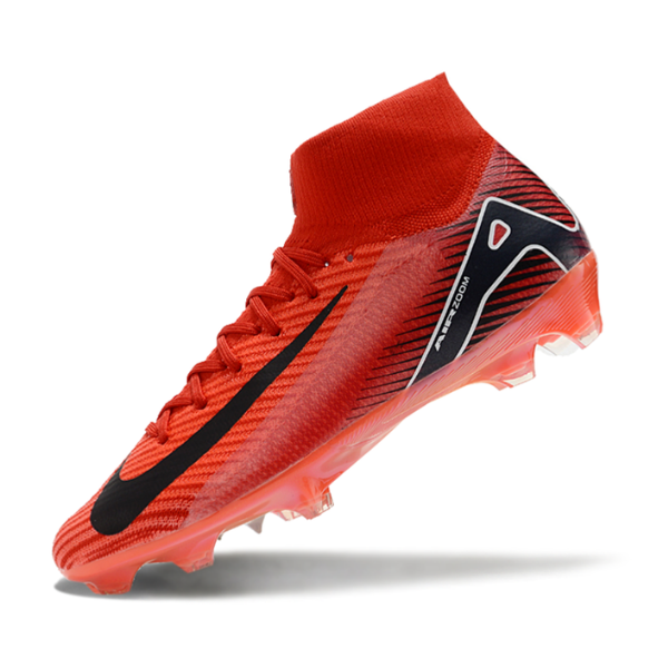 Botas de fútbol Nike Air Zoom Mercurial Superfly 10 Elite FG para terreno firme, color rojo y negro