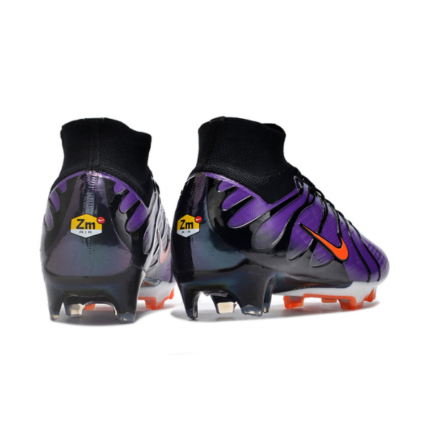 Botas de fútbol Nike Zoom Mercurial Superfly 9 Air Max Plus FG para terreno firme, color negro y rojo