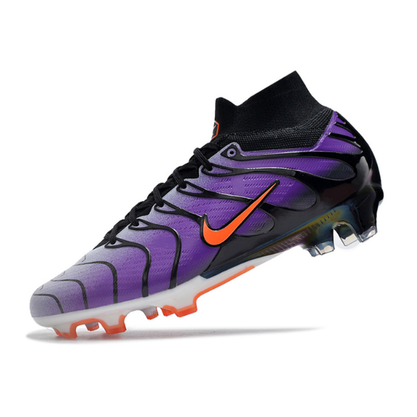 Botas de fútbol Nike Zoom Mercurial Superfly 9 Air Max Plus FG para terreno firme, color negro y rojo