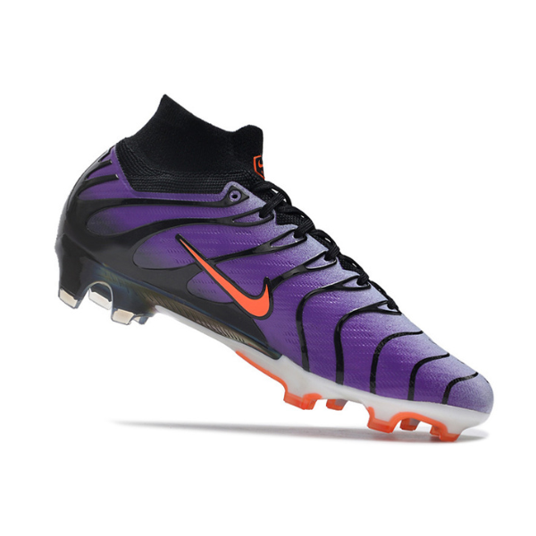 Botas de fútbol Nike Zoom Mercurial Superfly 9 Air Max Plus FG para terreno firme, color negro y rojo
