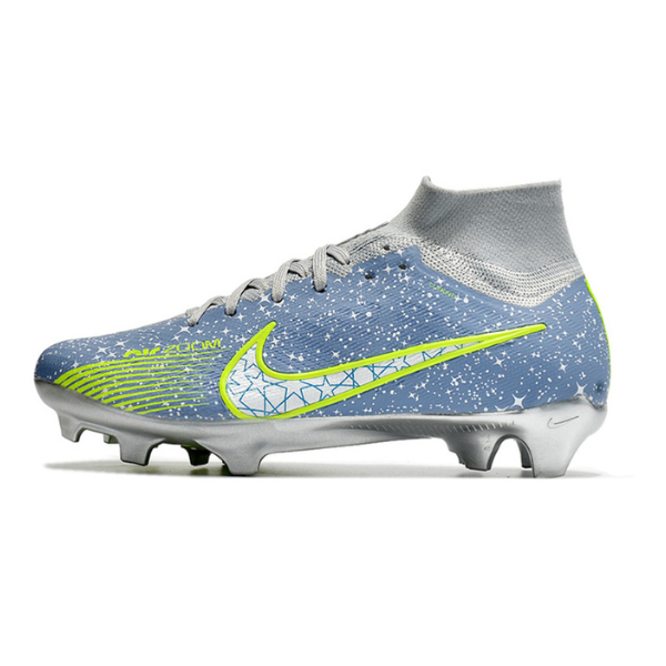 Nike Zoom Mercurial Superfly 9 Elite Gray Green and Silver Firm Ground FG Football Boot