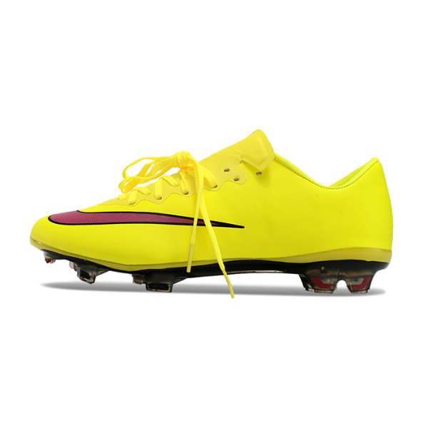 Botas de fútbol Nike Air Zoom Mercurial Vapor 10 Elite FG para terreno firme, color amarillo y rosa