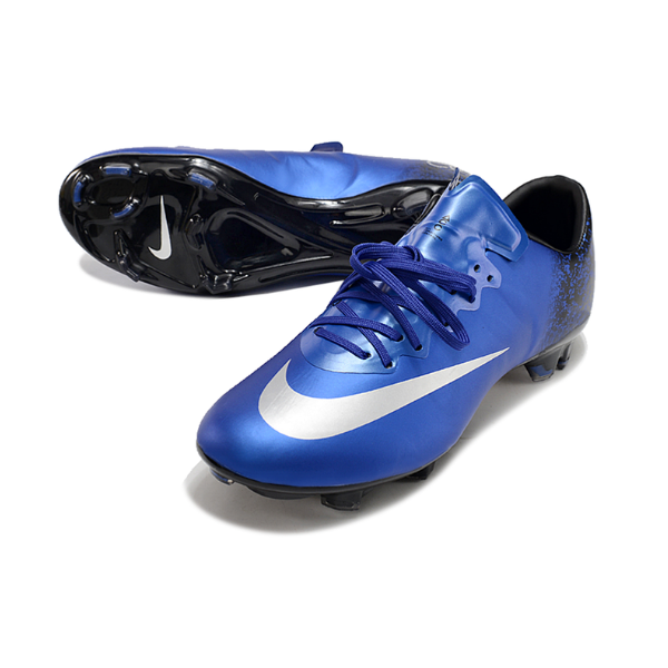 Botas de fútbol Nike Air Zoom Mercurial Vapor 10 Elite azul y negro para terreno firme FG